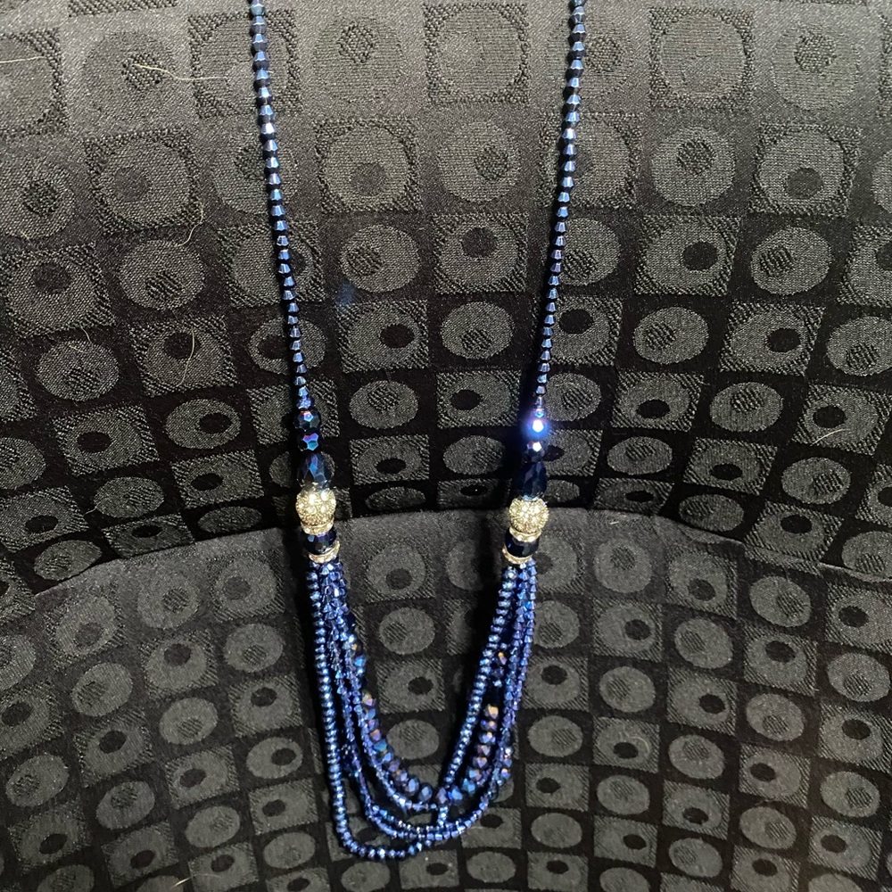 Blue beaded necklace
